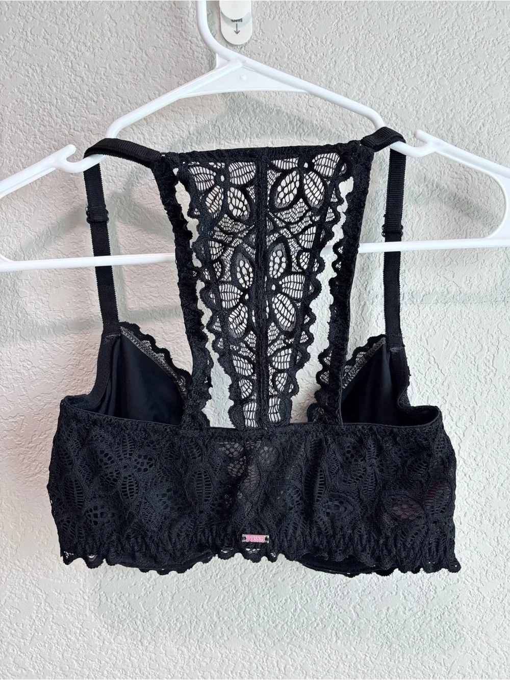 PINK Victoria’s Secret Date Racerback Black Lace Underwire Bra Women’s Size 32DD
